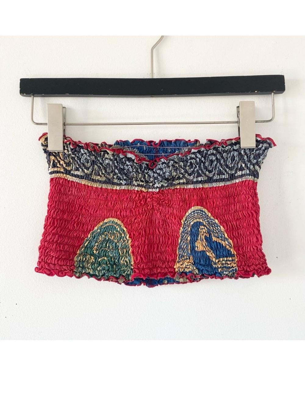 Smocked Red Patterned Tube Top